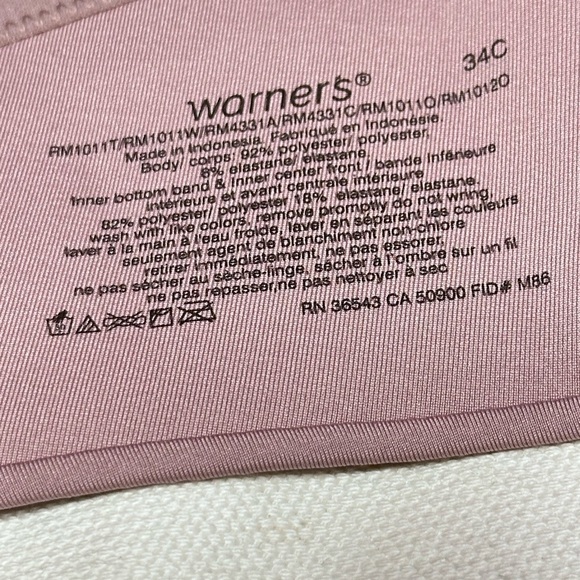 Warner’s Bra 34C Wireless Tag-less Convertible Contour Blush 3492 PP - Picture 9 of 10